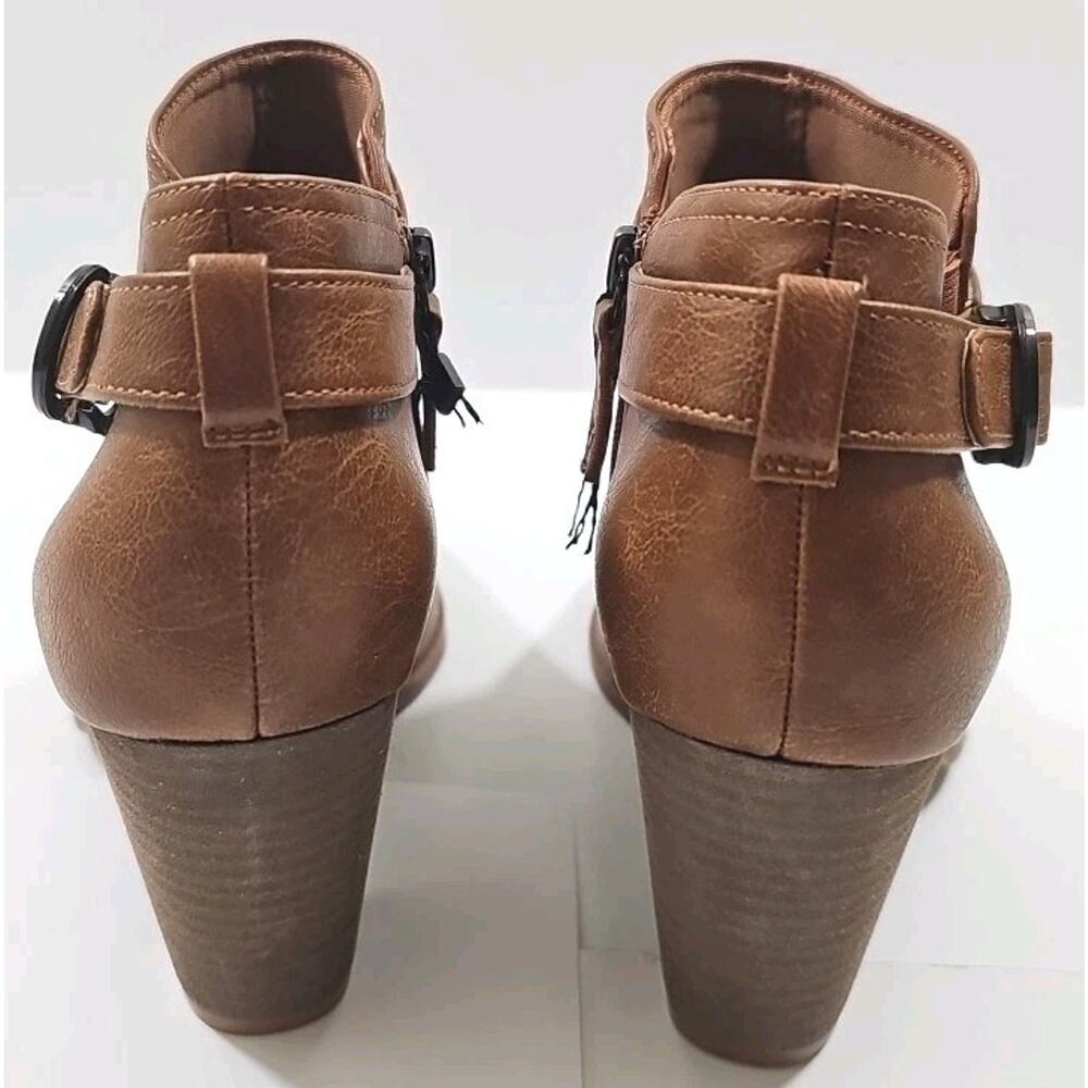 Dr. Scholl's~Woman Size 9.5M~Brown Faux Leather Kickstart Booties High Heel NWOB - Picture 9 of 12